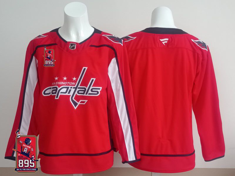 Men 2025 Washington Capitals Blank Red Fanatics Home Premium NHL Jersey style 3